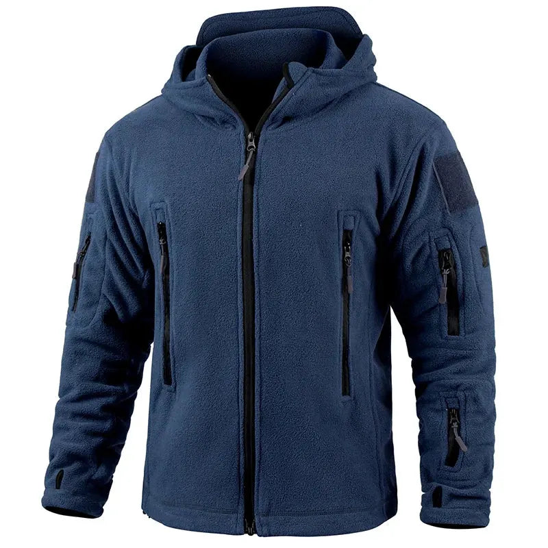 Men's Warm Tactical Fleece Jacket Zip Up Thicken Polar Hoodie Winter Outdoor Sport Hiking Hooded Coat Multi-Pocket by Vimost Shop