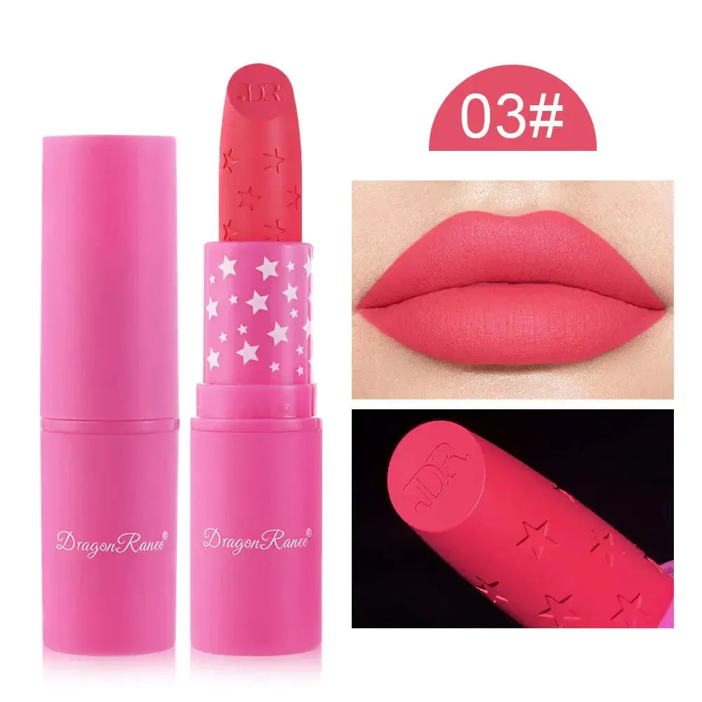 9 Colors Waterproof Rose Red Velvet Matte Lipstick Moisturizing Long Lasting Stars Not Easy To Fade Nude Lip Tint Black Lipstick by Maiden-Art
