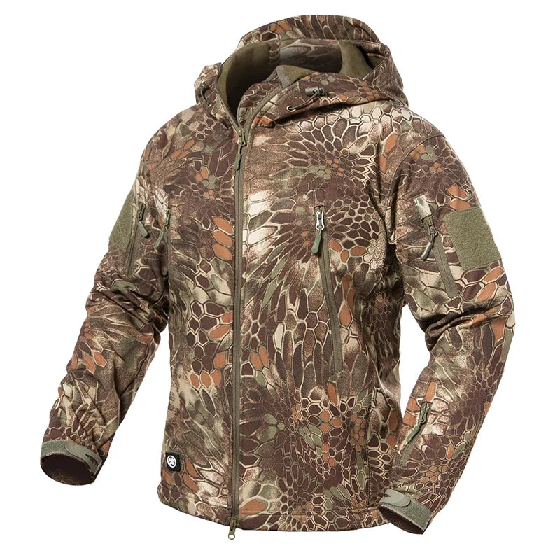 Men's Soft Shell Camouflage Tactical Jacket Men Waterproof Fleece Lined Coat Hooded Outdoor Hiking Hunting Clothes by Vimost Shop