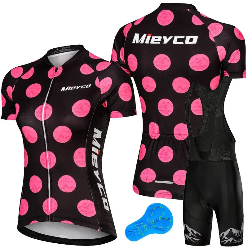 Women Short Sleeve Cycling Jersey Set Summer Bike Bib Shorts Suit by Vimost Shop