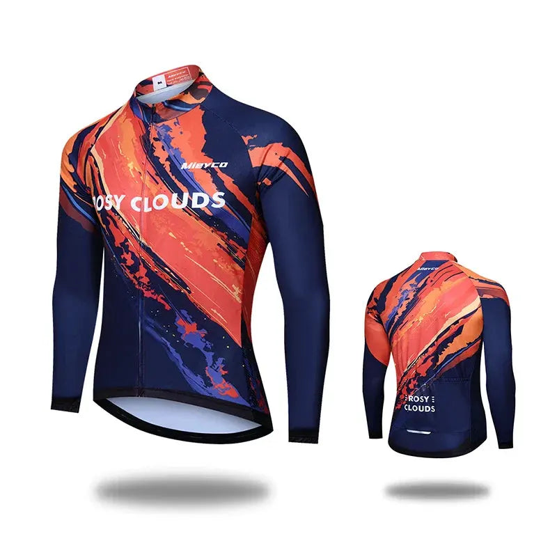 Mens Cycling Jersey Long Sleeve High Elastic for Spring Autumn Bike Riding and Outdoor Sports by Vimost Shop