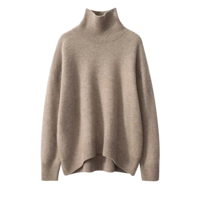 Autumn and Winter New Thick Cashmere Sweater Women High Neck Pullover Sweater Warm Loose Knitted Base Sweater Jacket Tops by Vimost Shop