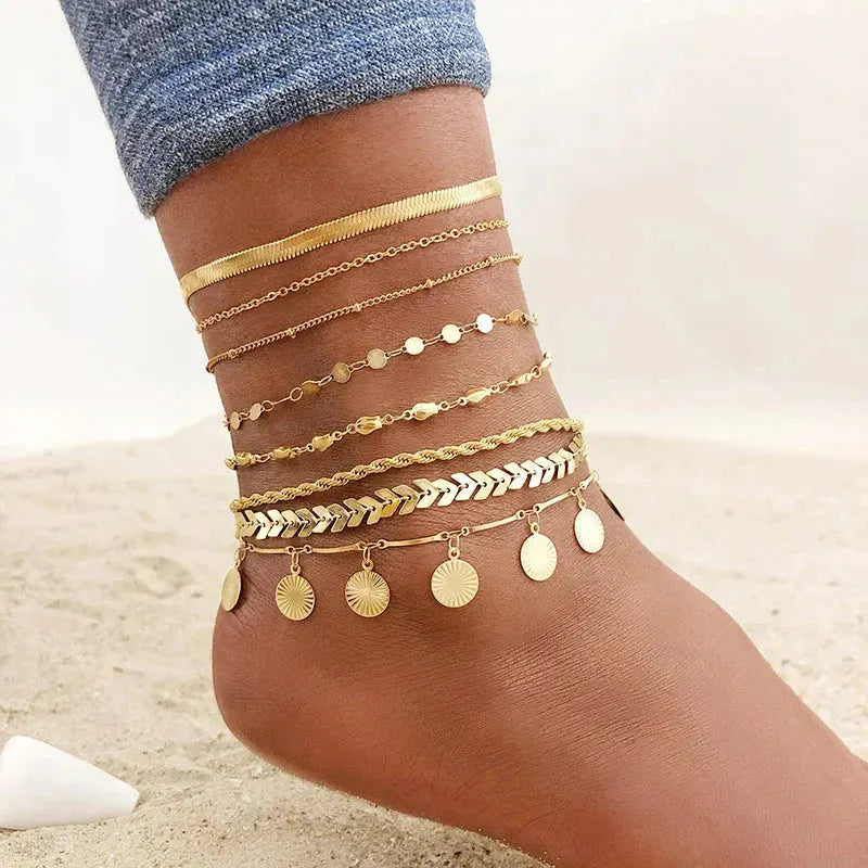 Snake Chain Anklet for Women Girls Adjustable Summer Beach Chain Anklet Bracelet Mother's Day Gifts Stainless Steel Not Allergic by Maiden-Art