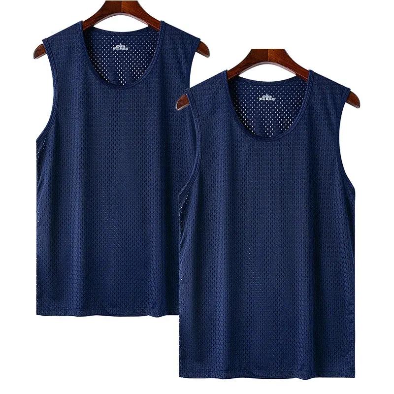 Men Ice Silk Mesh Sports Vest Breathable Quick Dry Sleeveless Riding Running Training Top by Vimost Shop