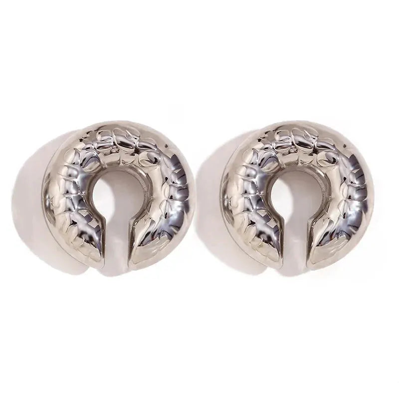 1 Pair Smooth Circle C Shape Clip Earrings For Women Lightweight Without Piercing Cartilage Ear Cuff Gold Silver Color Earrings by MAIDEN-ART