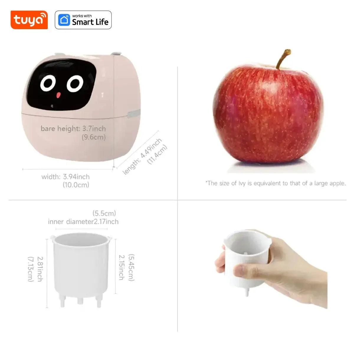 Tuya Ivy Smart Planter,Endless Fun Over 49 Rich Expressions,7 smart sensors,AI Chips Make Raising Plants Easy and Fun by MAIDEN-ART