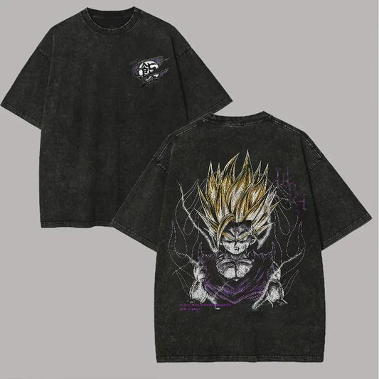 Vintage Washed Oversized Tee Streetwear Cotton T-Shirt by Vimost Shop