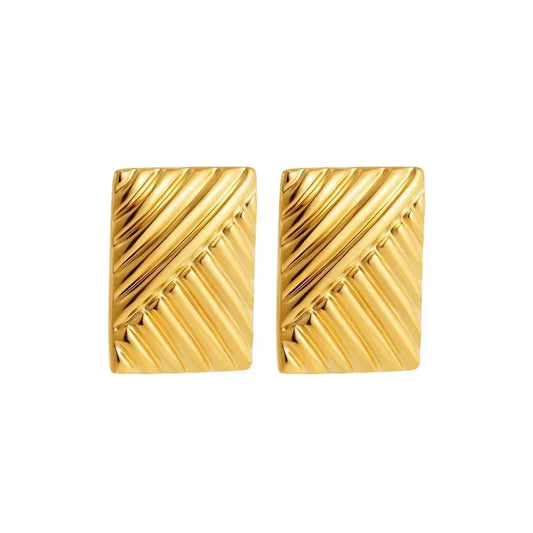 Trendy Stainless Steel Multilayer Circle Twist Knot Earrings for Women Texture Mixed Color Gold Plated Statement Earring Bijoux by Maiden-Art