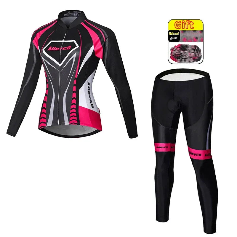 Women Long Sleeve Cycling Jersey Set MTB Bike Quick Dry Breathable Cycling Suit by Vimost Shop