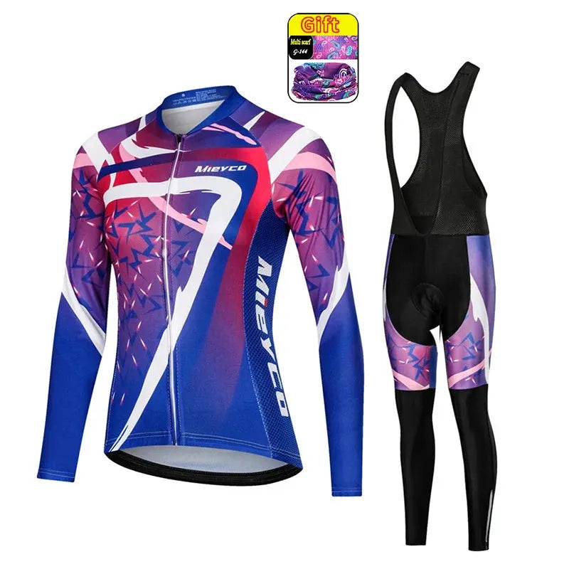 Women Long Sleeve Cycling Jersey Set MTB Bike Quick Dry Breathable Cycling Suit by Vimost Shop