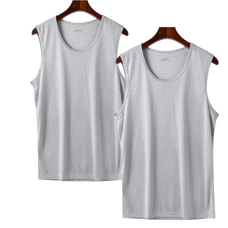 Men Ice Silk Mesh Sports Vest Breathable Quick Dry Sleeveless Riding Running Training Top by Vimost Shop