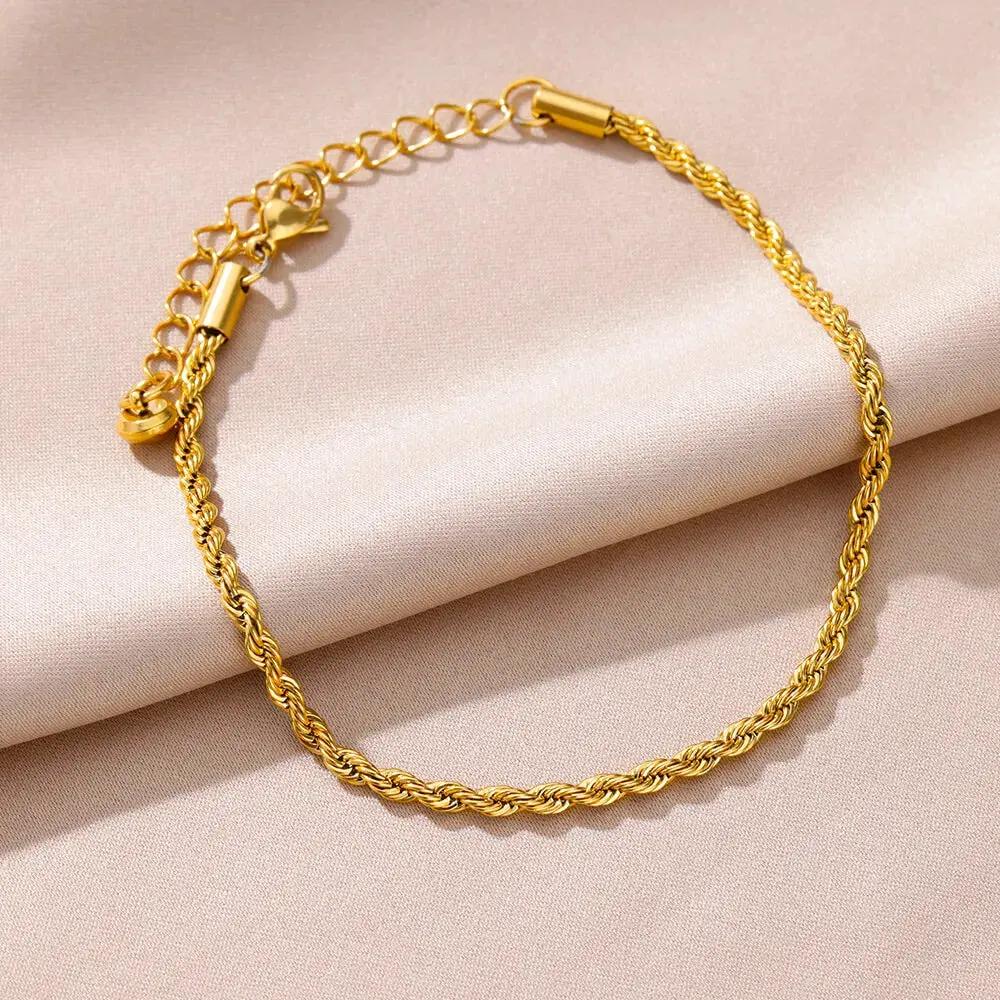 Anklets for Women Summer Beach Accessories Stainless Steel Imitation Pearl Chain Anklet Gold Color Leg Bracelets Bodychain Gifts by MAIDEN-ART