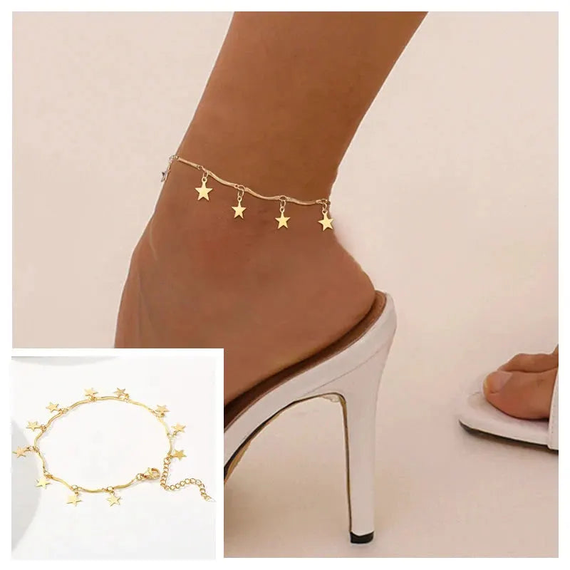 Snake Chain Anklet for Women Girls Adjustable Summer Beach Chain Anklet Bracelet Mother's Day Gifts Stainless Steel Not Allergic by Maiden-Art