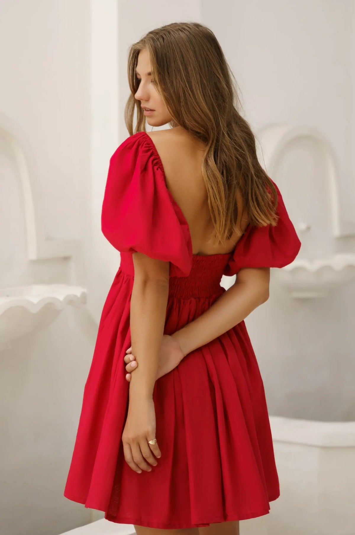 Strawberry Fields Puff Sleeve Mini (Sale) by ELF