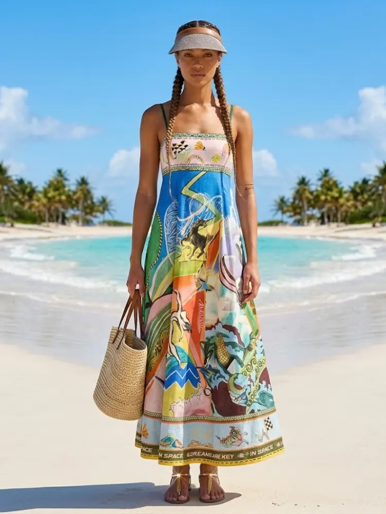 SOHO Artisanal Graphic Maxi Dress | Creative BYMANYC ® New York by BYMANYC ® New York