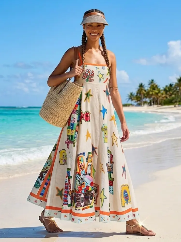 SOHO Artisanal Graphic Maxi Dress | Creative BYMANYC ® New York by BYMANYC ® New York