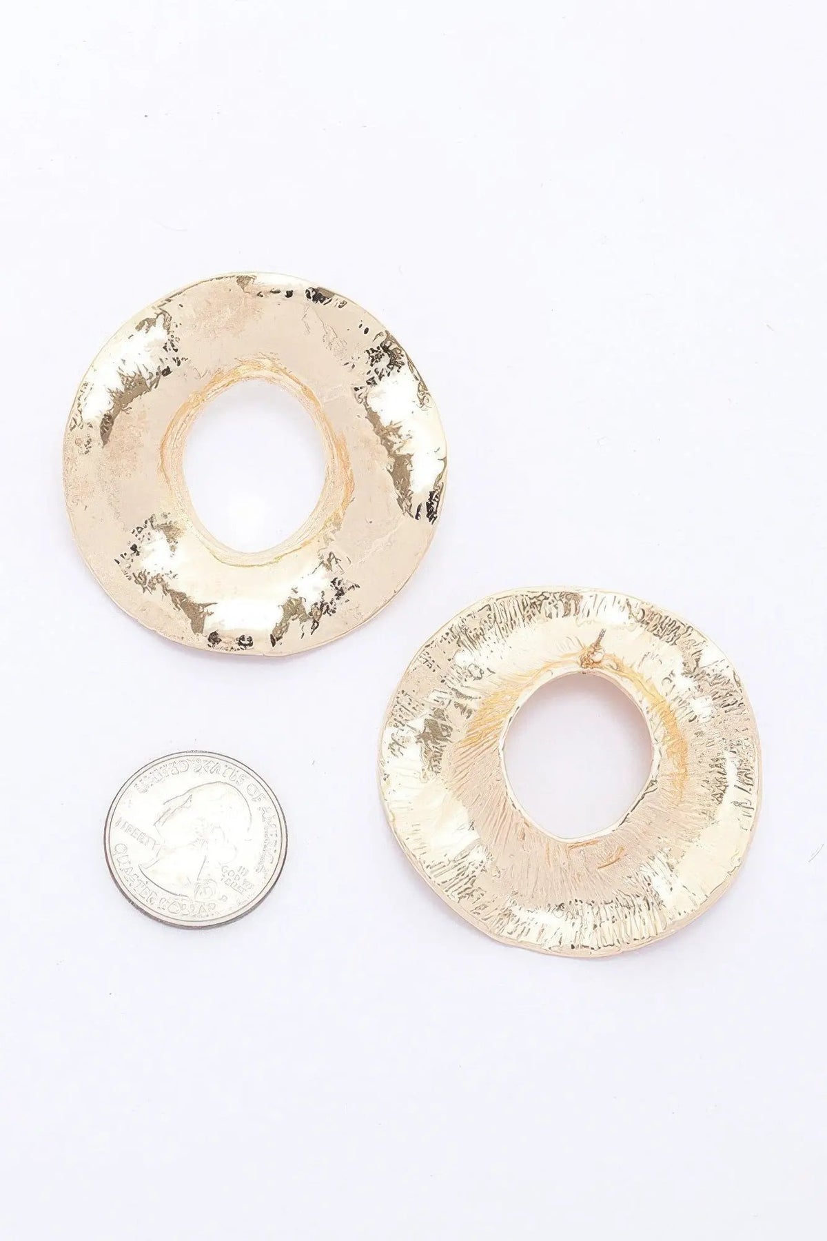 SOHO Metal Gold Dip Circular Earrings: NYFW BYMANYC ® New York by BYMANYC ® New York