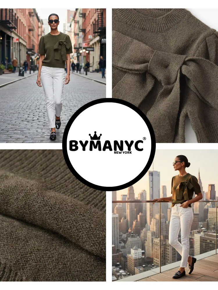 SOHO Women's Side Bow Sweater Prêt-à-Porter BYMANYC ® New York by BYMANYC ® New York