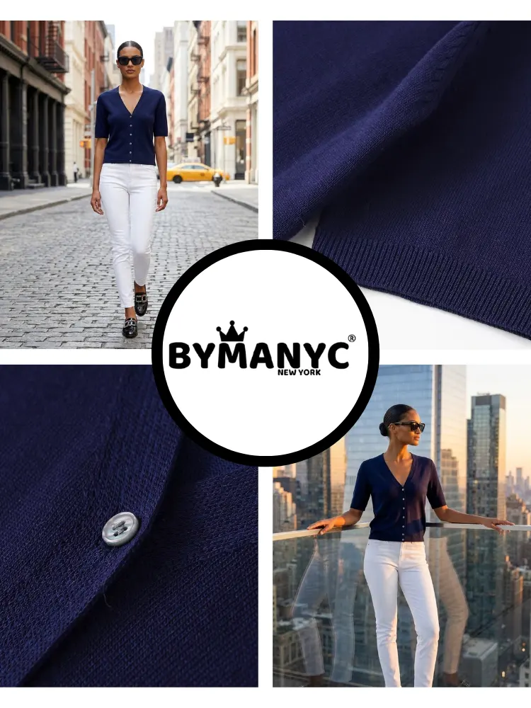 SUTTON Women's Short Sleeve Sweater Prêt-à-Porter BYMANYC ® New York by BYMANYC ® New York