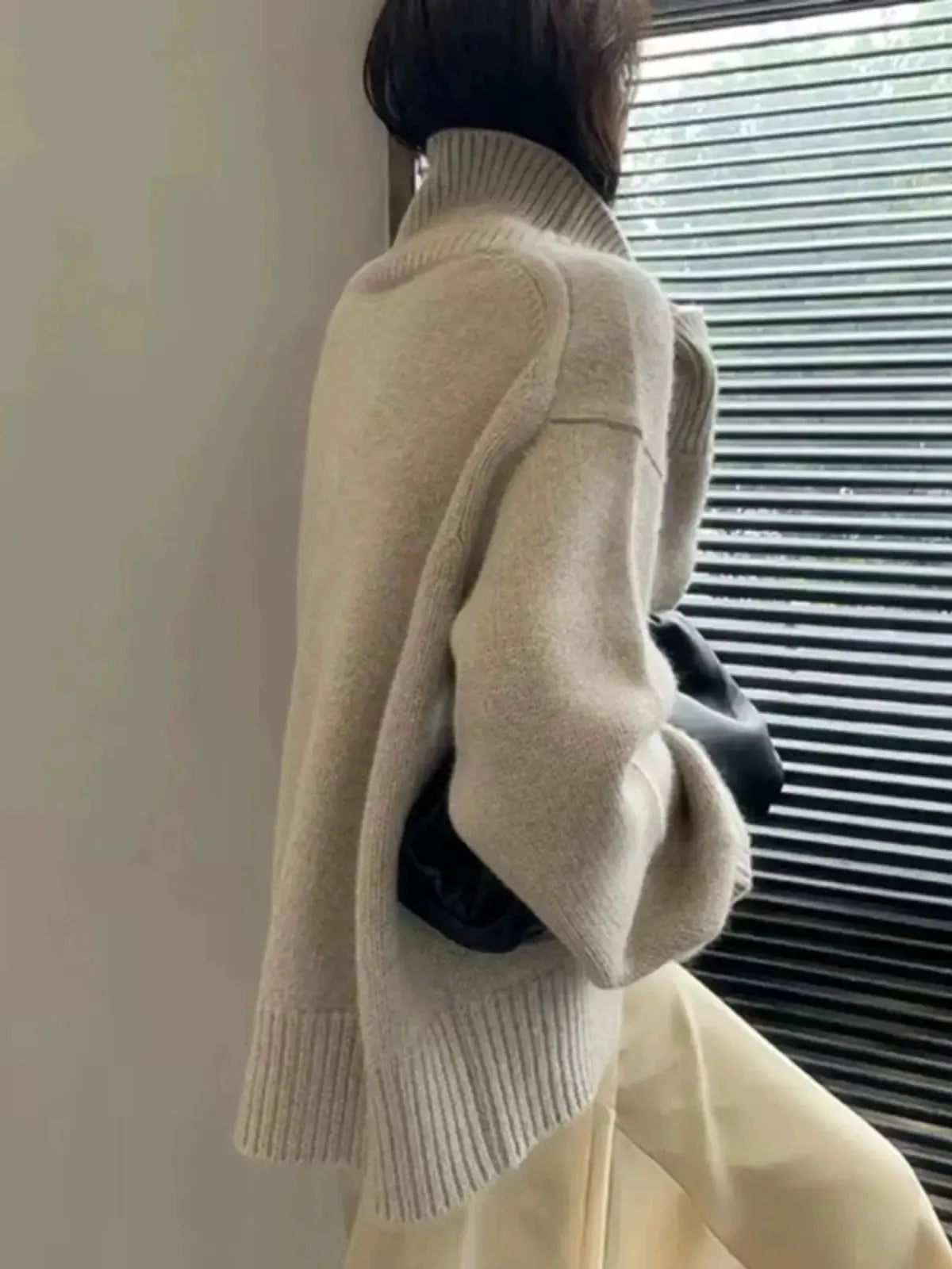 Autumn and Winter New Thick Cashmere Sweater Women High Neck Pullover Sweater Warm Loose Knitted Base Sweater Jacket Tops by Vimost Shop