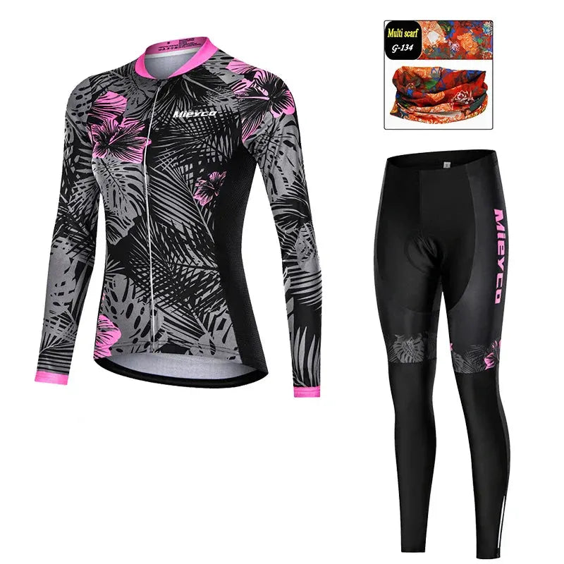 Women Long Sleeve Cycling Jersey Set MTB Bike Quick Dry Breathable Cycling Suit by Vimost Shop
