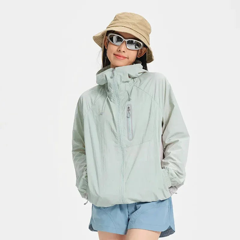 Women's Lightweight Hooded Hiking Jacket for Outdoor Layering by Vimost Shop