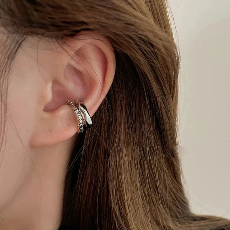 Punk Irregular Geometric Ear Cuff Earrings for Women Non-Piercing Metal Ear Clip Earring Fake Cartilage Fashion Jewelry Party by MAIDEN-ART
