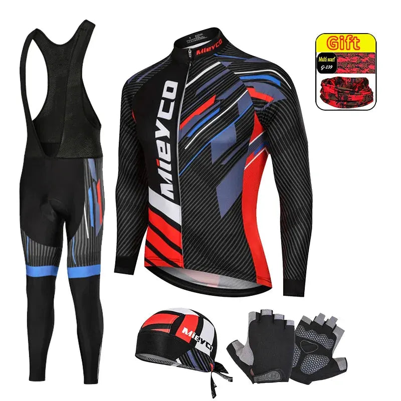 Men Autumn Long Sleeve Cycling Jersey Set MTB Mountain Bike Sportswear Slim Fit by Vimost Shop