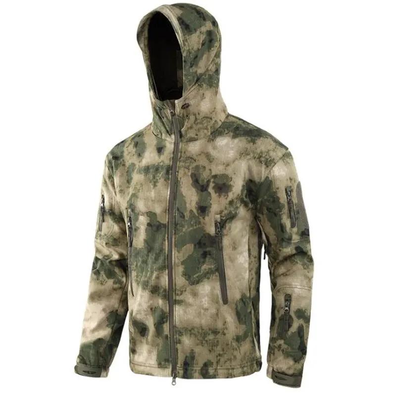 Men Military Tactical Hiking Jacket Outdoor Windproof Fleece Thermal Sport Waterproof Hunting Clothes Hooded Army Camo Outerwear by Vimost Shop