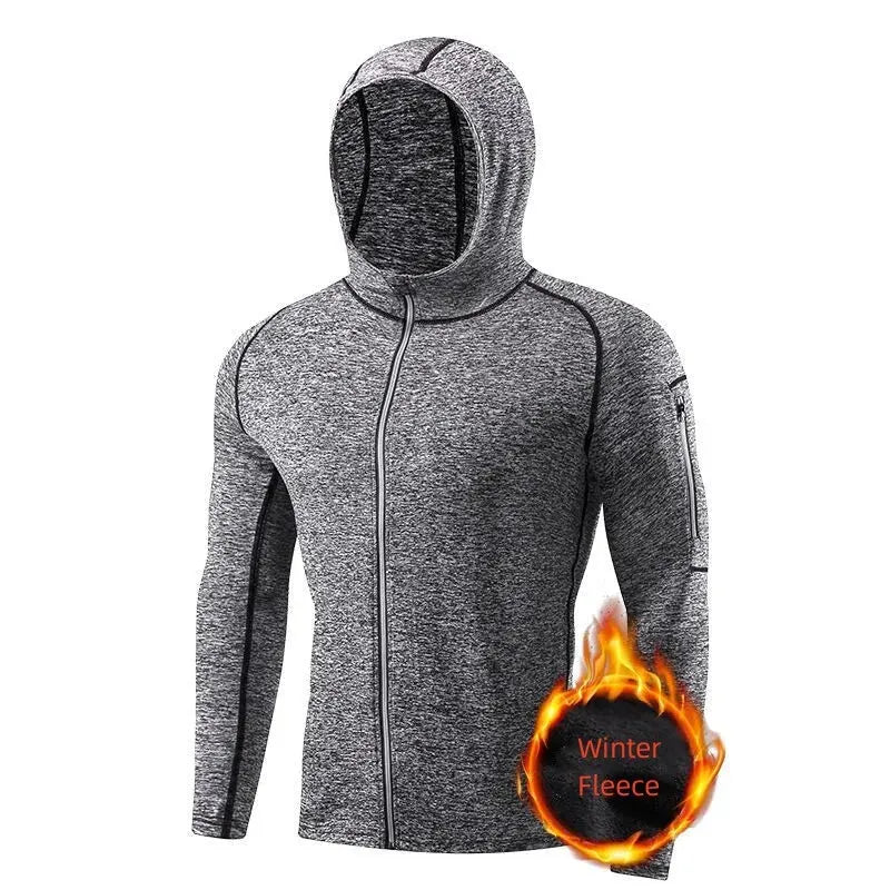 Men Fleece Lined Compression Shirt Long Sleeve Thermal Running Gym Fitness Breathable Sports Top by Vimost Shop