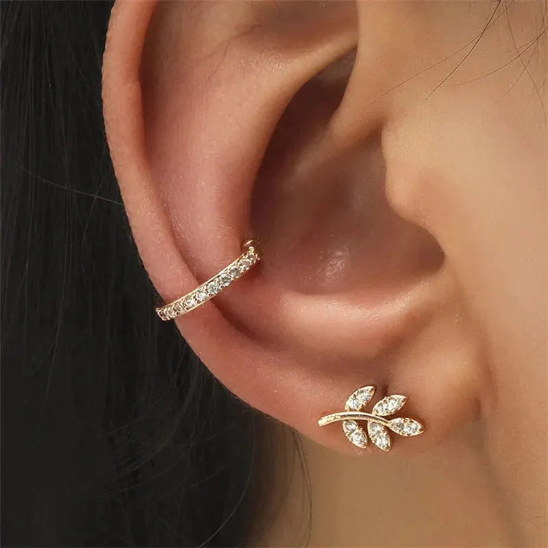 VAGZEB Bohemian NO Piercing Crystal Rhinestone Ear Cuff Wrap Stud Clip Earrings For Women Girl Trendy Earrings Jewelry Bijoux by Maiden-Art