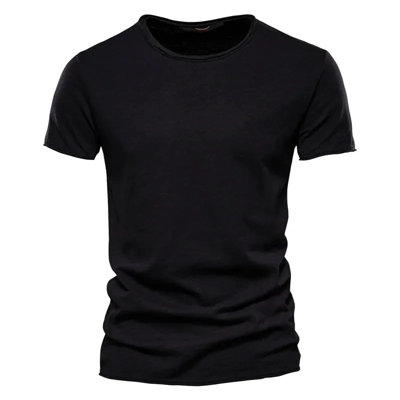 Men’s Cotton Knit Crew-Neck T-Shirt with Short Sleeves by Vimost Shop