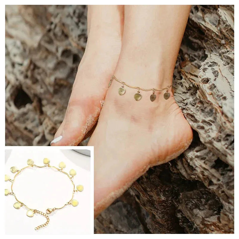 Snake Chain Anklet for Women Girls Adjustable Summer Beach Chain Anklet Bracelet Mother's Day Gifts Stainless Steel Not Allergic by Maiden-Art