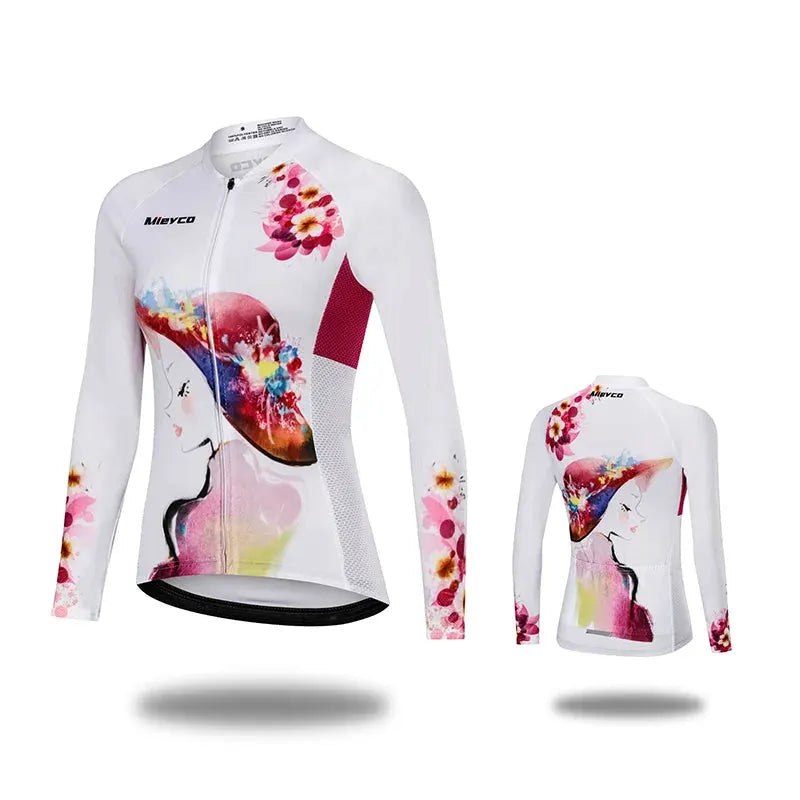 Women Cycling Jersey Long Sleeve Breathable Lightweight Spring Autumn Road Bike Top by Vimost Shop