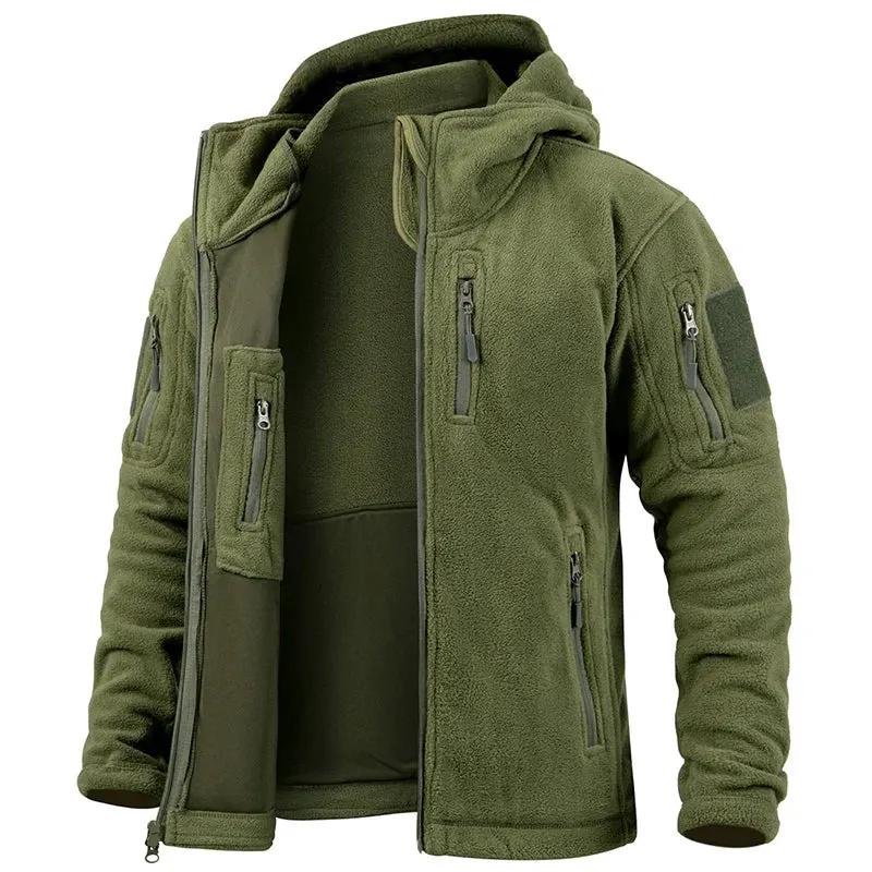 Men's Tactical Fleece Jacket Winter Warm Full Zip Military Hoodies Multi-Pockets Hiking Hunting Outdoor Coats by Vimost Shop
