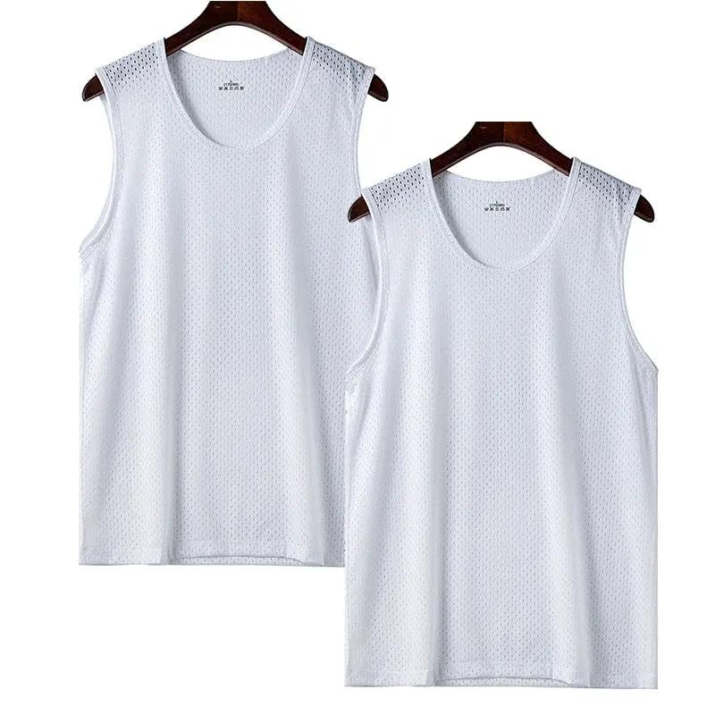 Men Ice Silk Mesh Sports Vest Breathable Quick Dry Sleeveless Riding Running Training Top by Vimost Shop