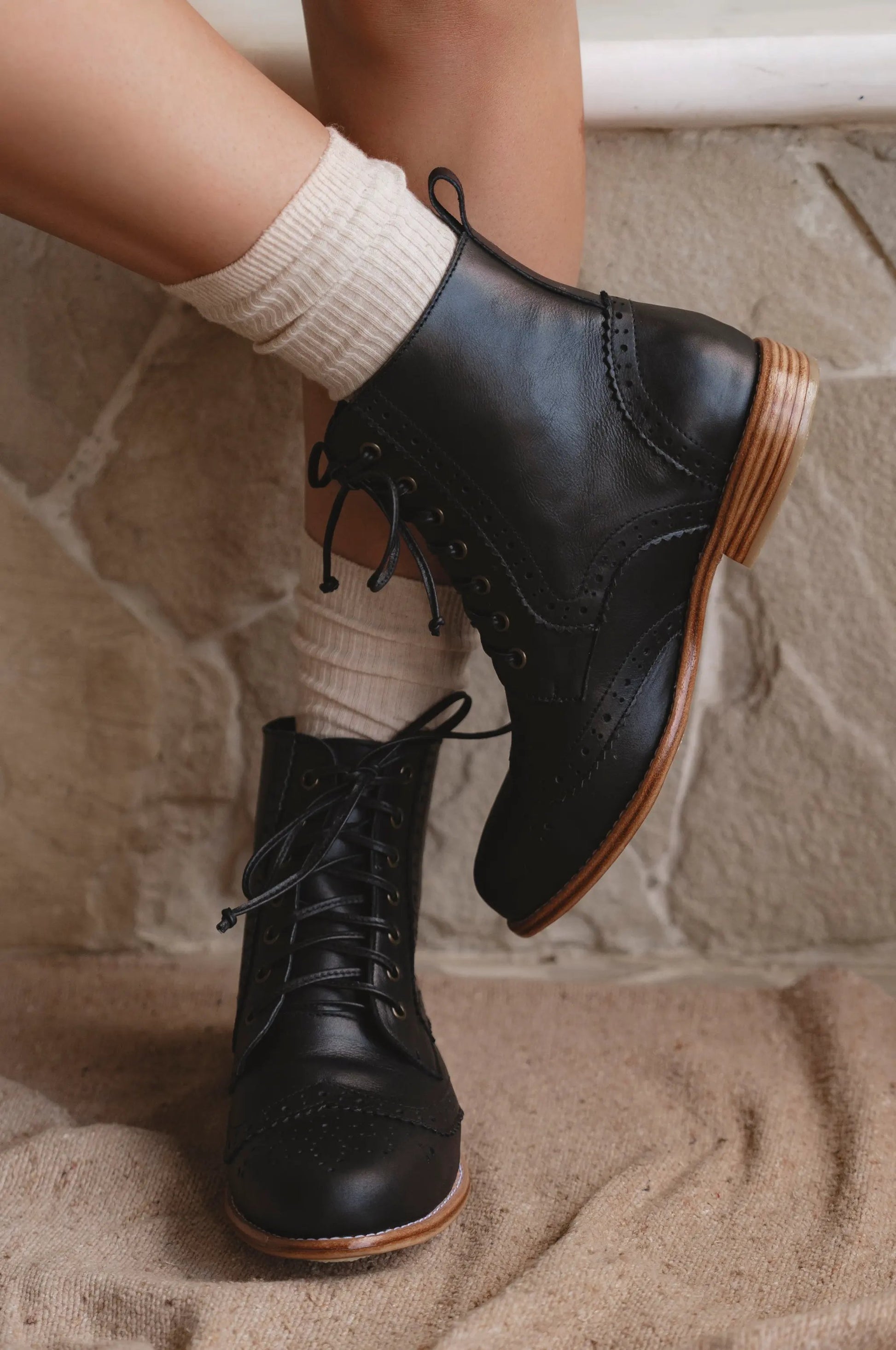 Salstice Brogue Leather Boots by ELF