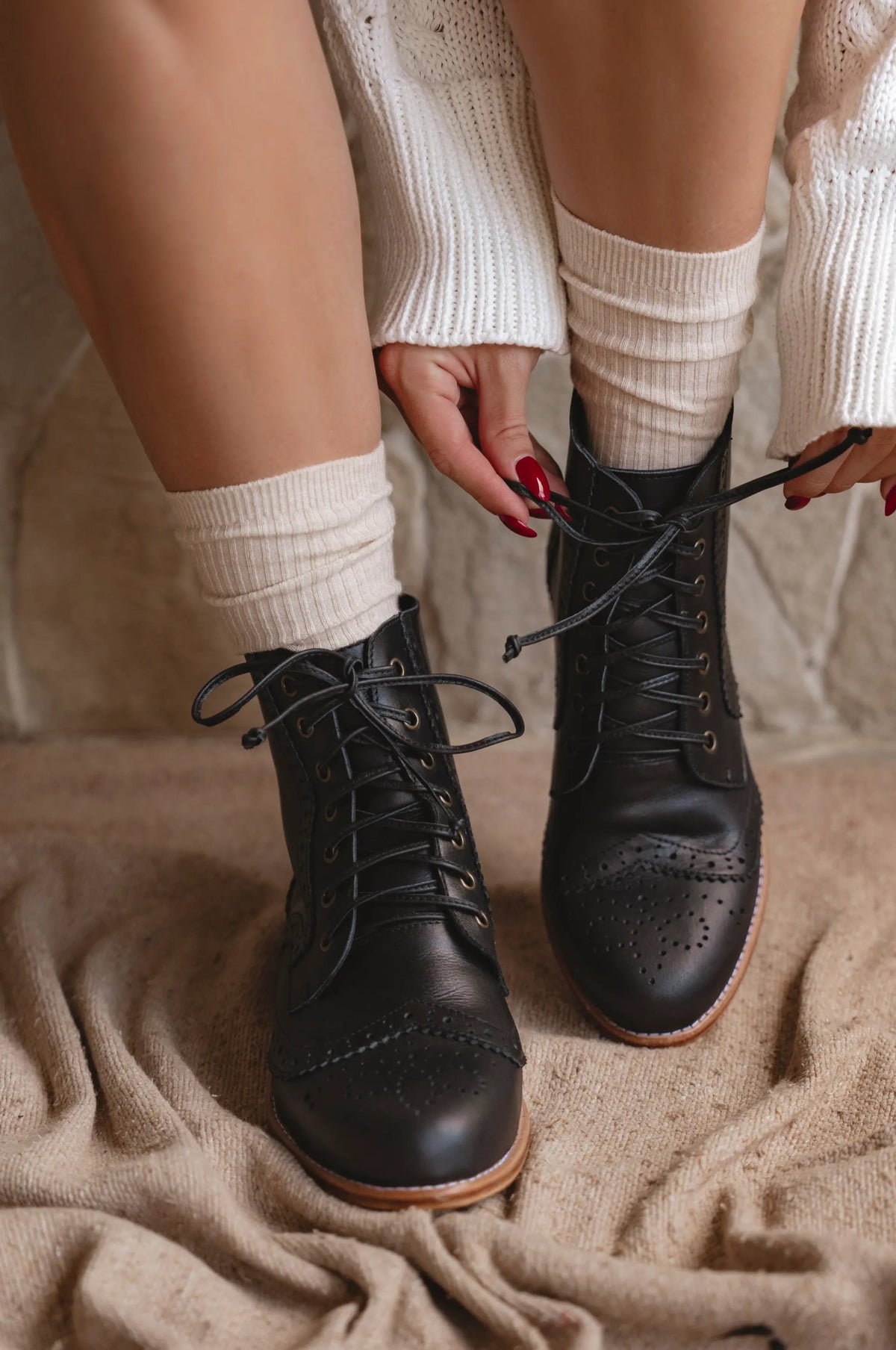 Salstice Brogue Leather Boots by ELF