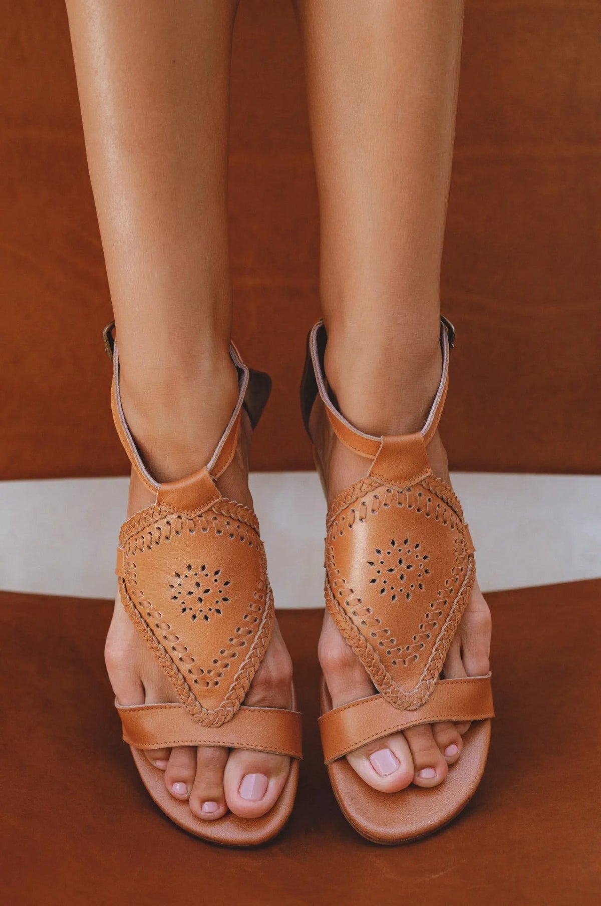 Savannah Braided Leather Sandals by ELF