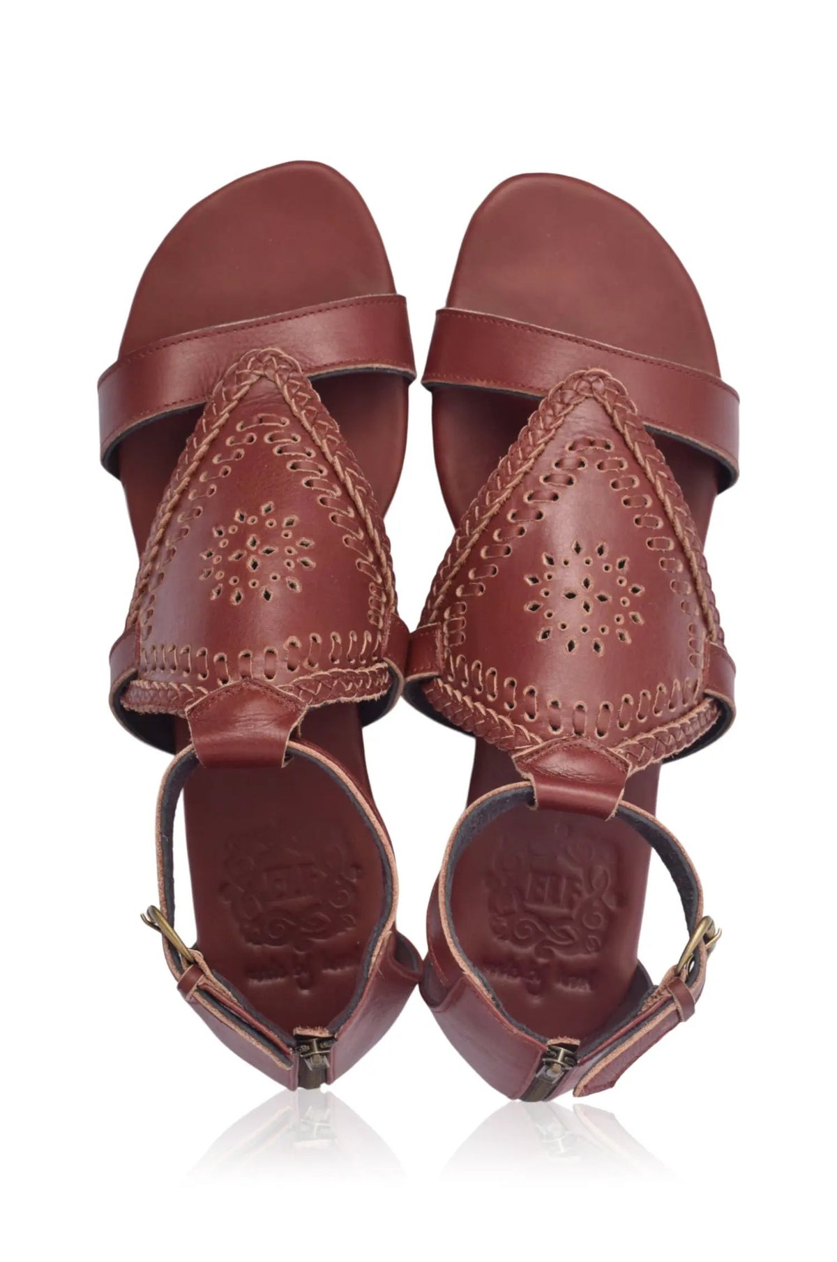 Savannah Braided Leather Sandals by ELF
