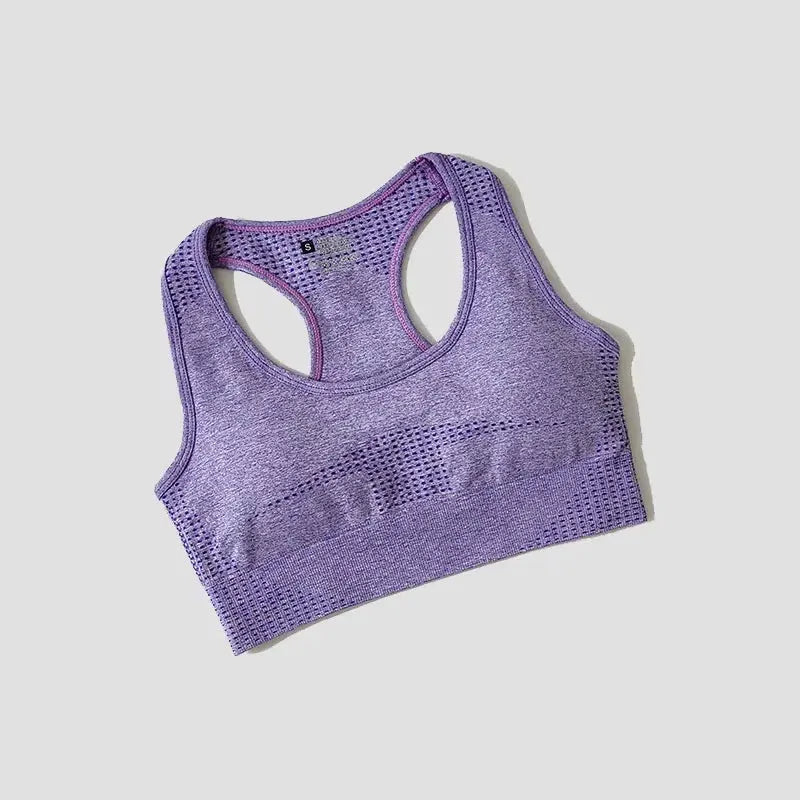 Women’s High Impact Seamless Sports Bra – Padded Push Up Crop Top for Running, Gym & Yoga by Vimost Shop