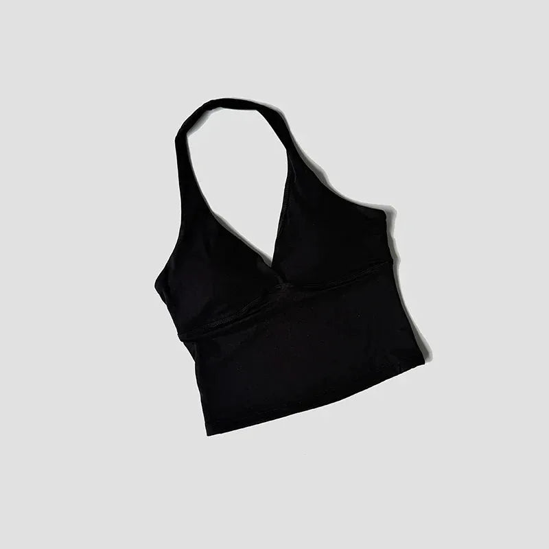 Women’s Halter Backless Sports Tank with Built-In Pads by Vimost Shop