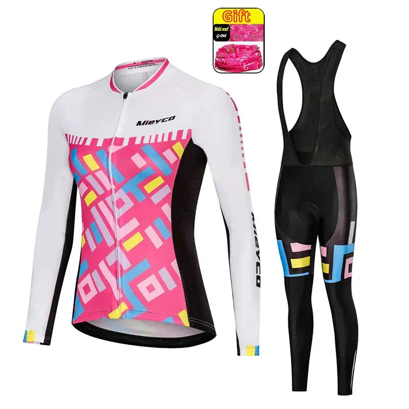 Women Long Sleeve Cycling Jersey Set MTB Bike Quick Dry Breathable Cycling Suit by Vimost Shop