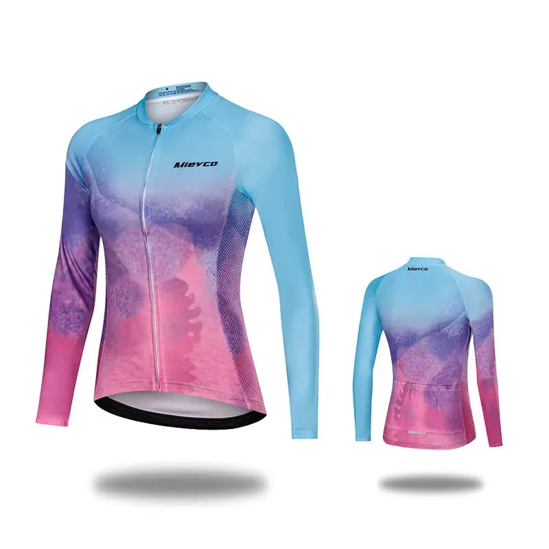 Women Cycling Jersey Long Sleeve Breathable Lightweight Spring Autumn Road Bike Top by Vimost Shop