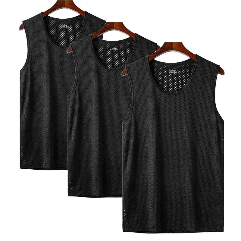 Men Ice Silk Mesh Sports Vest Breathable Quick Dry Sleeveless Riding Running Training Top by Vimost Shop