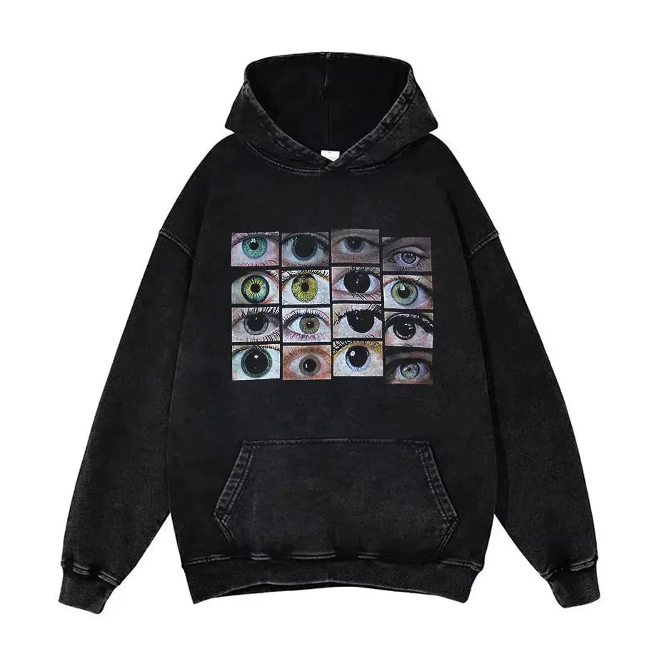 Anime Pain Graphic Hoodie Men's Retro Washed Harajuku Streetwear by Vimost Shop
