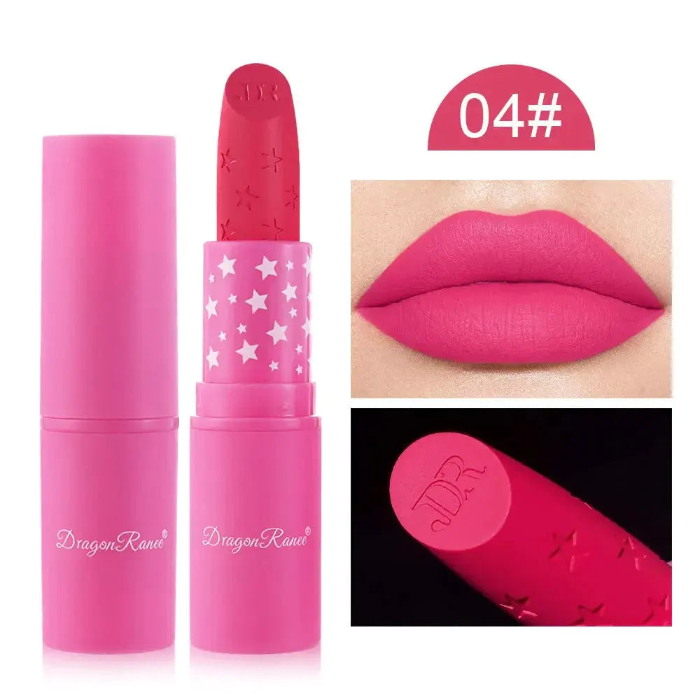 9 Colors Waterproof Rose Red Velvet Matte Lipstick Moisturizing Long Lasting Stars Not Easy To Fade Nude Lip Tint Black Lipstick by Maiden-Art