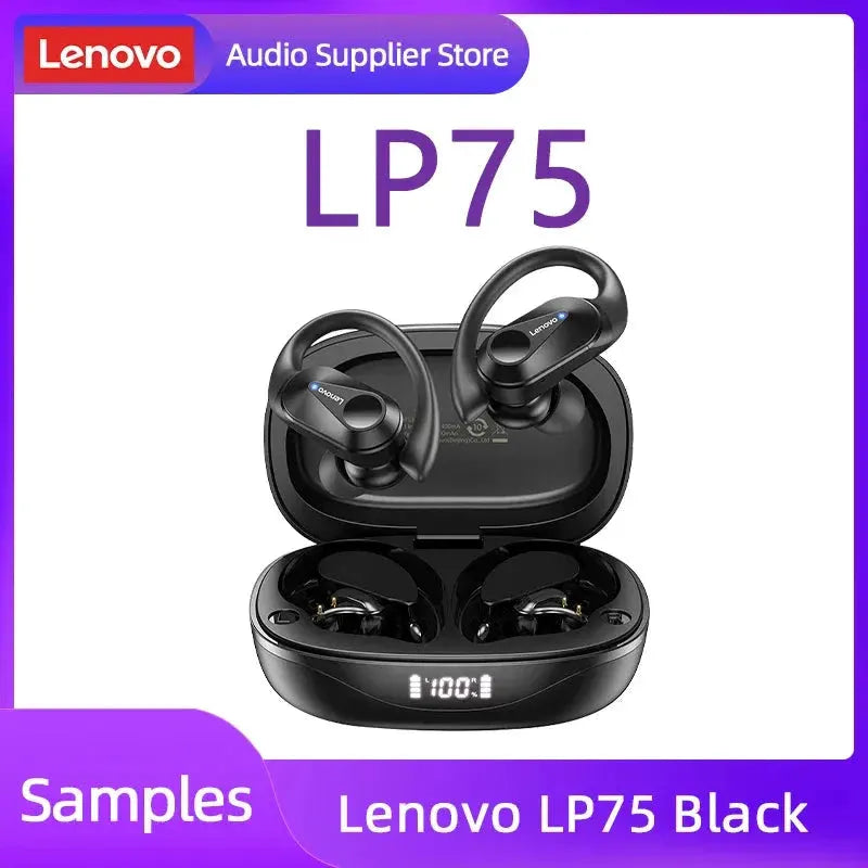 Original Lenovo LP75 TWS Bluetooth V5.3 Headphones Wireless LED Digital Display Earphones Noise Reduction Waterproof Headset New by MAIDEN-ART