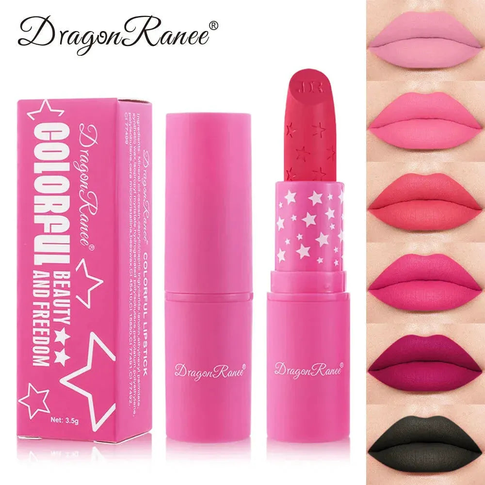 9 Colors Waterproof Rose Red Velvet Matte Lipstick Moisturizing Long Lasting Stars Not Easy To Fade Nude Lip Tint Black Lipstick by Maiden-Art