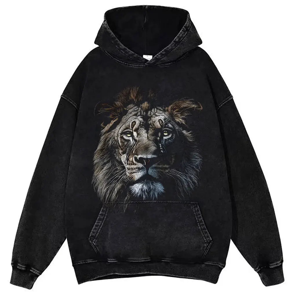 Hip Hop Men's T-Shirt With Lion head Print casual Tshirt Unisex Tops Tee by Vimost Shop